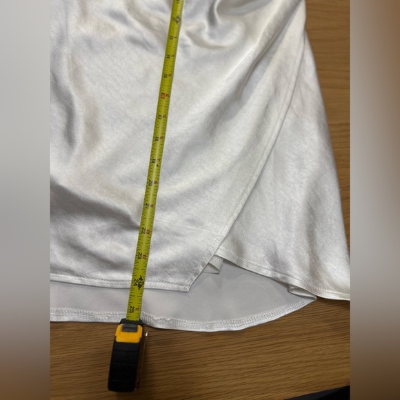 Klesis White Satin Mini Dress – Rhinestone Detail – Size M - Picture 11 of 14